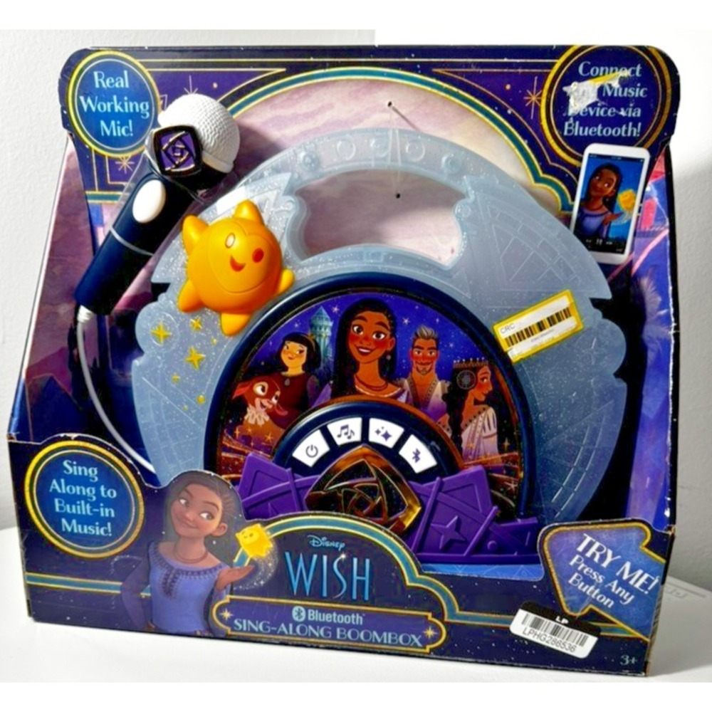 Disney‎ Wish Real Bluetooth Boombox Sing Along with Real Working Mic & Light Ups